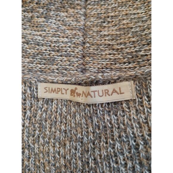 Simply Natural Alpaca Blend Openfront Cardigan Gray White Beige Made in Peru XL - Picture 3 of 10